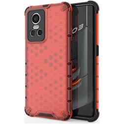 Mobigear Honeycomb Realme GT Neo 3 Tvrdý plast Zadní kryt odolný proti nárazům - Červená