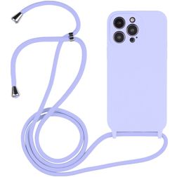 Mobigear Lanyard iPhone 14 Pro Max Silikon Etui ze smyczą - Fioletowy