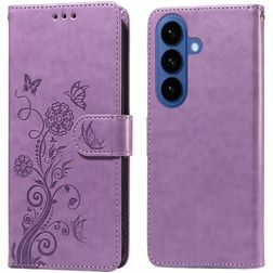 Mobigear Flowers Samsung Galaxy S26 Plus Capa livro Carteira - Roxo