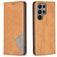 Mobigear Rhombus Slim Samsung Galaxy S25 Ultra Cover a libro - Cognac