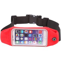 Mobigear Belt Portamóvil para correr Neopreno Funda deportiva Riñonera (max 14 cm x 7 cm) - Rojo