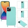 Mobigear Lanyard iPhone 14 Pro Max Silicone Case with lanyard - Turquoise