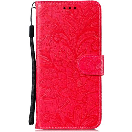 Mobigear Flowers Samsung Galaxy M51 Wallet case - Red