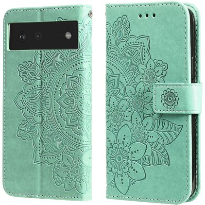 Mobigear Flowers Google Pixel 6 Wallet case - Green
