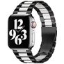 Mobigear Antwerp Correa Acero inoxidable Cierre de mariposa para Apple Watch - 42/41/40/38 mm - Negro / Blanco