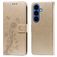 Mobigear Flowers Samsung Galaxy S26 Plus Plånboksfodral med sedelfack - Guld