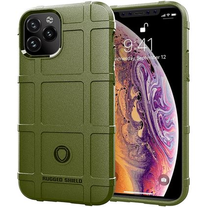 Mobigear Rugged Shield iPhone 11 Flexibilní TPU Zadní kryt odolný proti nárazům - Zelená