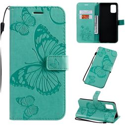 Mobigear Butterfly Samsung Galaxy A71 Pungetui med Seddelrum - Turkis