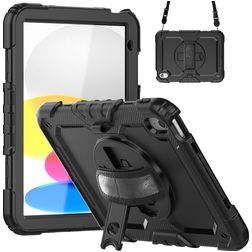 Mobigear SureGrip Xtreme iPad 11 (2025) Cover Hård plast / Silikone Bagsidecover + Skulderrem + Stander - Sort