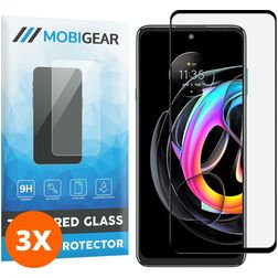 Mobigear Premium Motorola Edge 20 Lite Glas Skærmbeskytter - Case Friendly - Sort (3-pak)