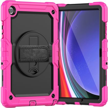 Mobigear SureGrip Xtreme Samsung Galaxy Tab A9 Plus (2023) Plastica rigida / Silicone Back cover + Tracolla + Supporto - Rosa