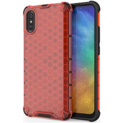 Mobigear Honeycomb Xiaomi Redmi 9A Plástico rígido Capa traseira Antichoque - Vermelho