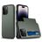 Mobigear Card iPhone 15 Pro Max Hårdt Bagsidecover Stødsikkert med kortholder - Armygrøn