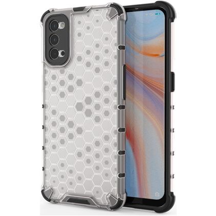 Mobigear Honeycomb OPPO Reno 4 Funda Plástico rígido Carcasa Antigolpes - Blanco