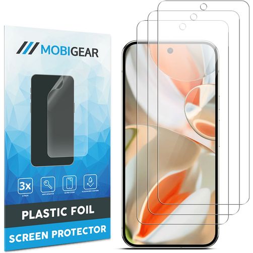 Mobigear Google Pixel 10 Pro Película de ecrã em plástico - Compatível com capas (Pack de 3)