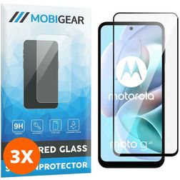 Mobigear Premium Motorola Moto G41 Cristal templado Protector de pantalla - Compatible con fundas - Negro (pack de 3)