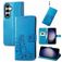 Mobigear Clover Samsung Galaxy S23 FE Cover a libro portafoglio - Blu