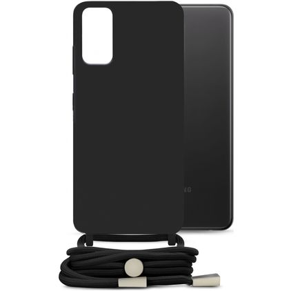 Mobilize Lanyard Gelly Samsung Galaxy A32 4G TPU flessibile Cover con cordino - Nero
