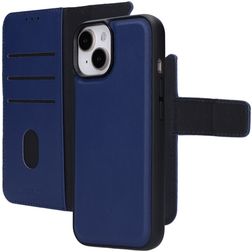 Mobiparts iPhone 15 MagSafe Case Genuine Leather Detachable 2-in-1 Wallet Case Wallet - Blue