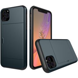 Mobigear Card iPhone 11 Pro Hard Case Back cover Shockproof with Card Holder - Navy Blue