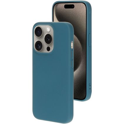 Mobiparts iPhone 15 Pro Silikon Zadní kryt - Blueberry Blue