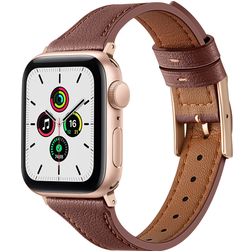 Mobigear Napoli Pelle Apple Watch Cinturino Fibbia ad ardiglione - 42/41/40/38 mm - Marrone