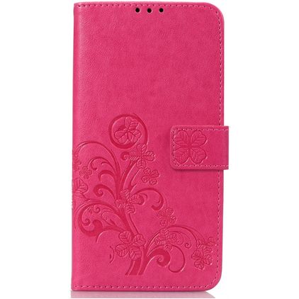 Mobigear Clover OnePlus 6T Pungetui med Seddelrum - Magenta