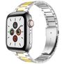 Mobigear Lissabon Acciaio inox Apple Watch Cinturino Chiusura a farfalla - 42/41/40/38 mm - Oro / Argento