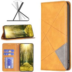 Mobigear Rhombus Slim Motorola Moto G71 5G Cover a libro - Cognac
