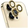 Mobiparts iPhone 14 Pro Alumínio Protetor de lentes da câmara - Compatível com capas - Glitter Gold