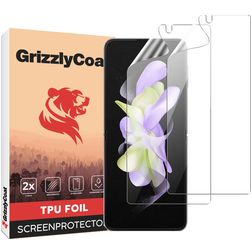 GrizzlyCoat Samsung Galaxy Z Flip 4 Hidrogel TPU Película de ecrã - Compatível com capas + Moldura de instalação (Pack de 2)