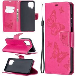 Mobigear Butterfly Samsung Galaxy A12 Wallet case - Magenta