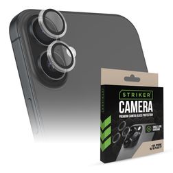 Striker Single Lens iPhone 17 Tempered Glass Camera Lens Protector - Case Friendly - Black