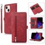 Mobigear Zipper iPhone 14 Plus Capa livro Carteira - Vermelho