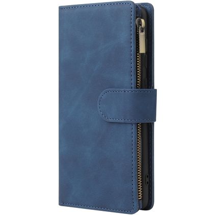 Mobigear Zipper Samsung Galaxy A71 Lompakkokotelo + Setelitasku - Sininen