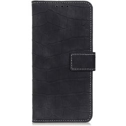 Mobigear Croco Google Pixel 6a Capa livro Carteira - Preto