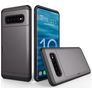Mobigear Card Samsung Galaxy S10 Hårdt Bagsidecover Stødsikkert med kortholder - Grå