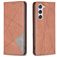 Mobigear Rhombus Slim Samsung Galaxy S23 Plånboksfodral - Brun