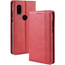 Mobigear Sensation Motorola One Vision Pungetui med Seddelrum - Rød