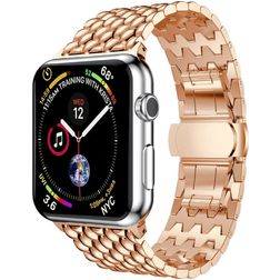 Mobigear Dragon Ruostumaton teräs Apple Watch Ranneke Perhoslukko - 49/46/45/44 mm - Ruusukulta