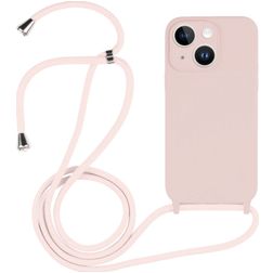 Mobigear Lanyard iPhone 14 Plus Silikon Skal med rem - Sand Pink