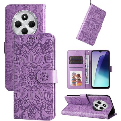Mobigear Sunflower Xiaomi Redmi 14C Wallet case - Purple
