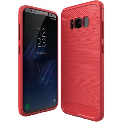 Mobigear Brushed Slim Samsung Galaxy S8 TPU flessibile Back cover - Rosso