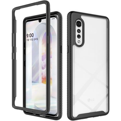 Mobigear Two-Layer LG Velvet Hard Case Back cover Shockproof - Black