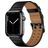 Mobigear Milano Leather Apple Watch Strap Buckle closure - 42/41/40/38 mm - Black