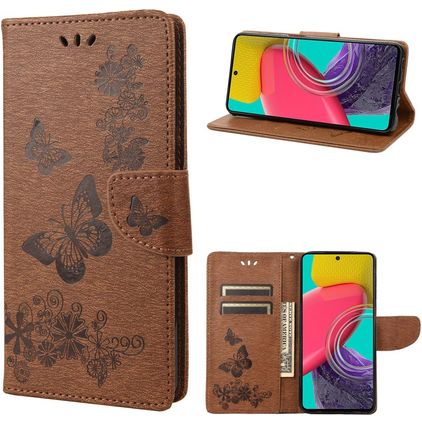 Mobigear Butterfly Samsung Galaxy M53 Funda tipo libro Cartera - Marrón