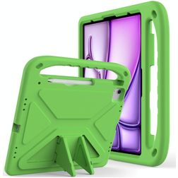 Mobigear AeroArmor iPad Air 13 polegadas (2024) Capa para crianças com pega + Suporte para caneta stylus - Verde