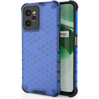 Mobigear Honeycomb Realme C35 Fodral Hårdplast Skal Stötsäkert - Blå