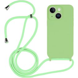 Mobigear Lanyard iPhone 14 Silicone Capa com cordão - Verde