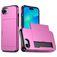 Mobigear Card iPhone 16e Fodral Hårdplast Skal Stötsäkert med korthållare - Magenta